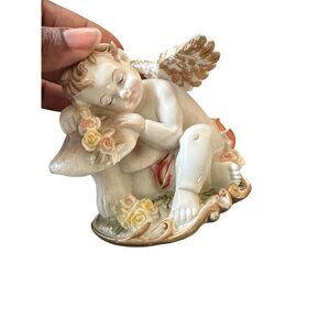 Ks Collection Cherub Figurine With Gold-Tone Wings & Floral Accents